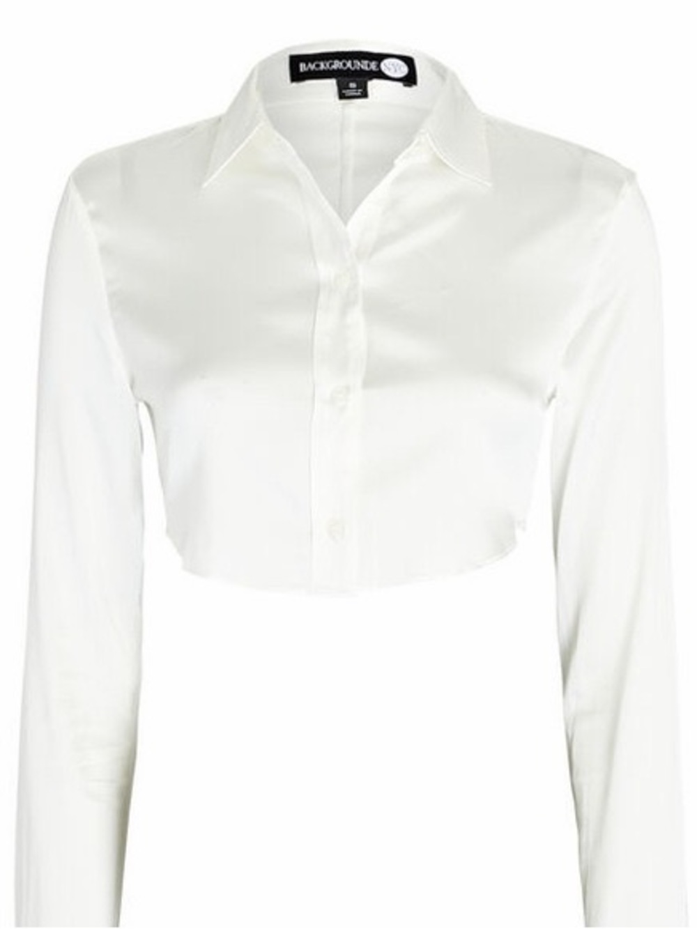 Backgrounde nyc cropped silk button down blouse